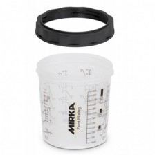 Išorinis indelis su sandarinimo žiedu dažų maišymui Mirka Paint Cup System, 180 ml